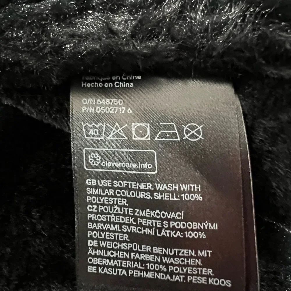 H&M Faux Fur-lined Biker Jacket Black Full Zip Aviator Size 8 - Picture 13 of 16